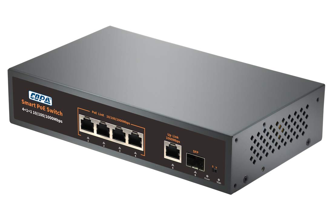 סוויצ' 4+1+1 PoE 78W 1G