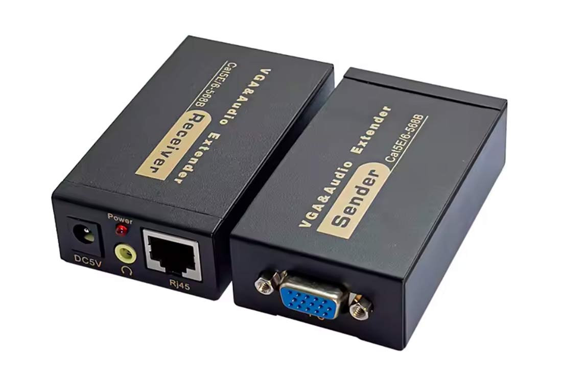 מרחיק VGA + אודיו על כבל רשת ל100 מטר
