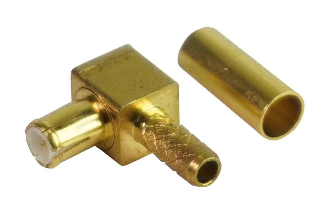 שקע MCX לחיצה RG-179 זהב זווית