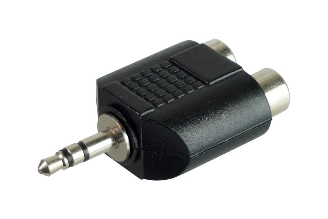 מעביר 2 שקע RCA לתקע Aux 3.5mm