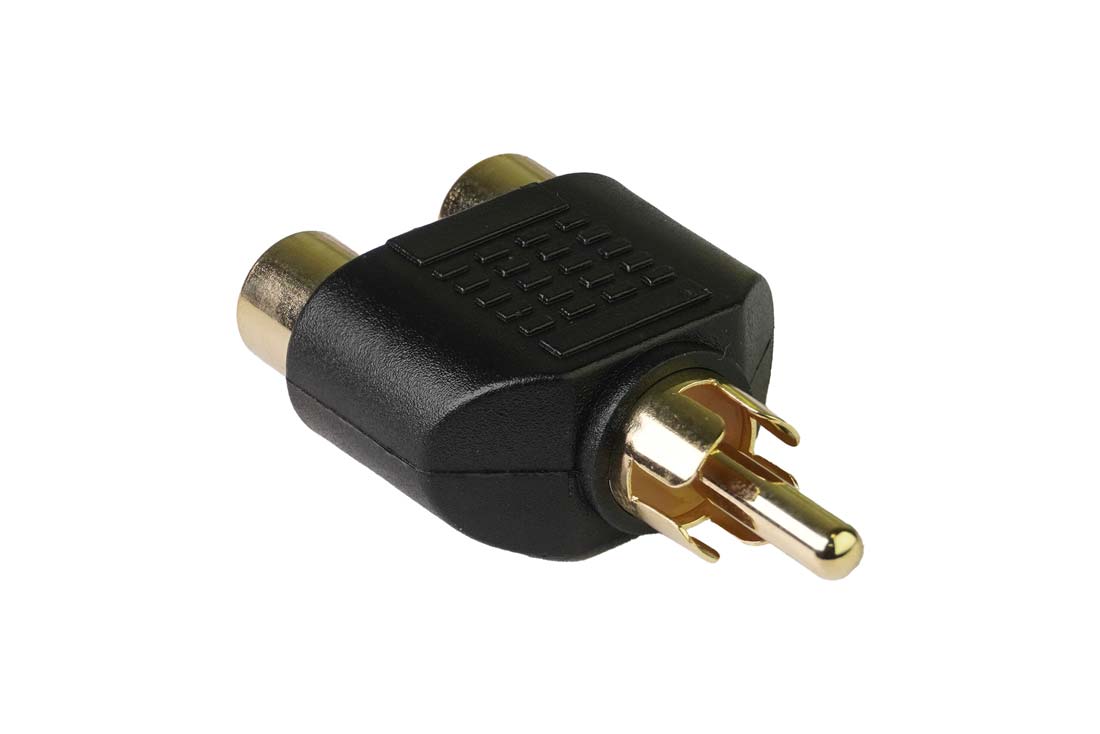 מעביר 2 שקע RCA לתקע RCA זהב