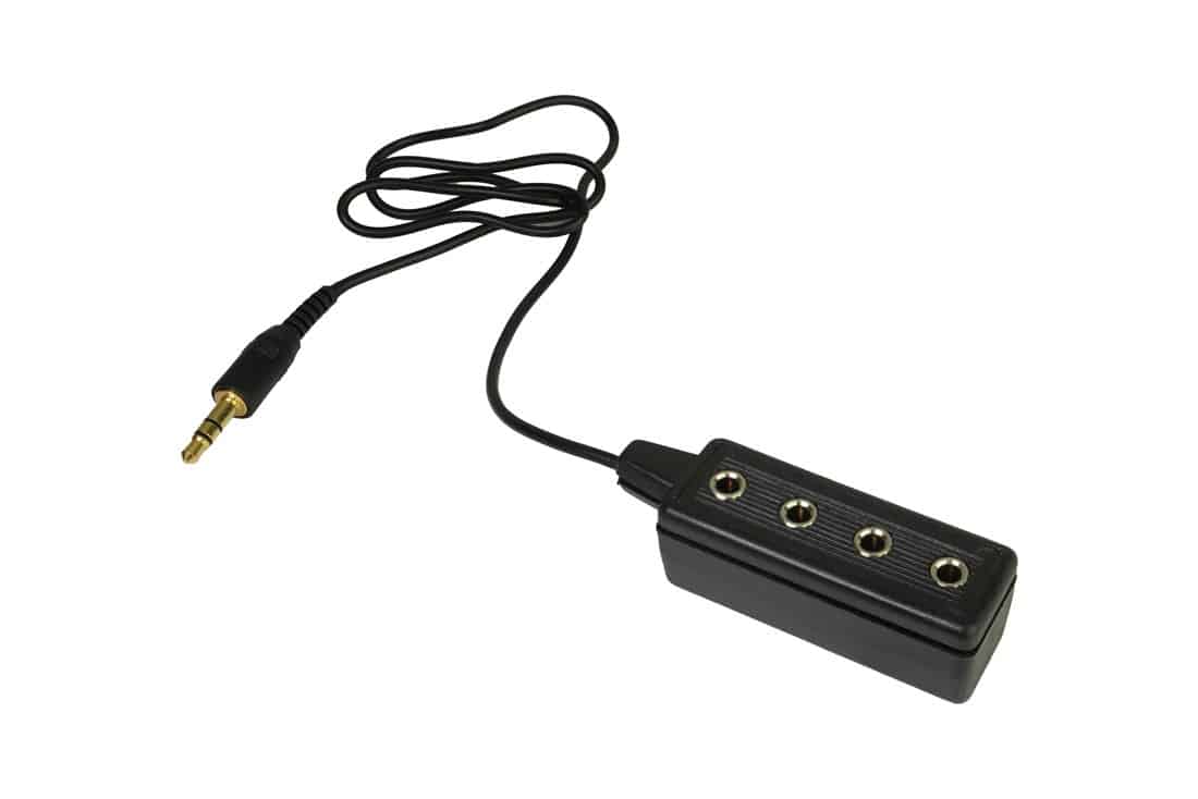 מעביר מפצל תקע AUX 3.5mm ל4 שקע AUX 3.5mm