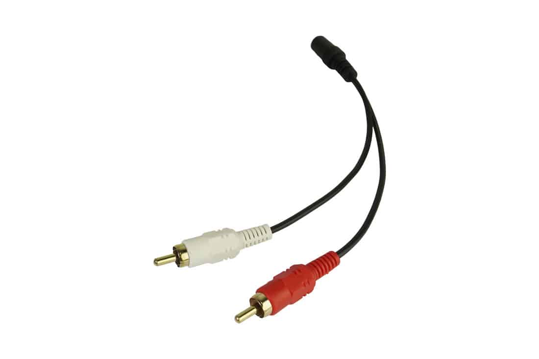 מעביר שקע Aux 3.5mm ל2 תקע RCA