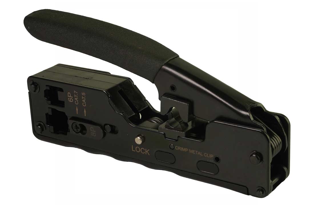 לוחץ כף יד RJ45/RJ11  עבור CAT5e67 עם סכין חיתוך