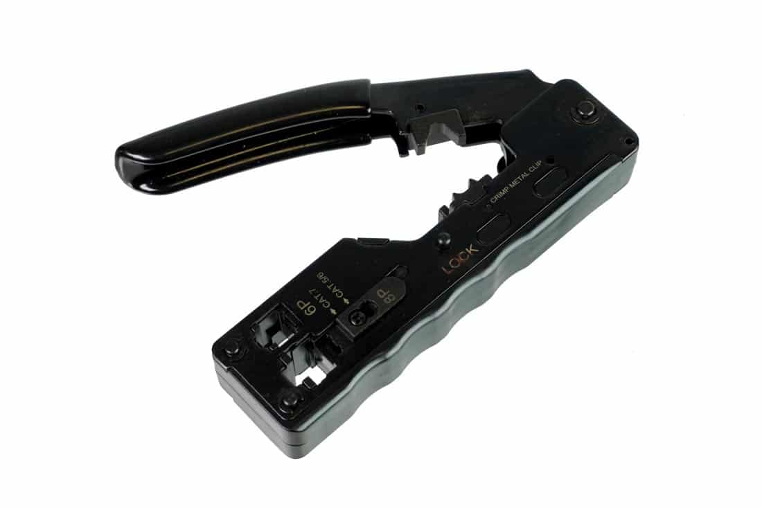 לוחץ RJ45/RJ11 + סוגר כבלים עבור CAT5e/6/7