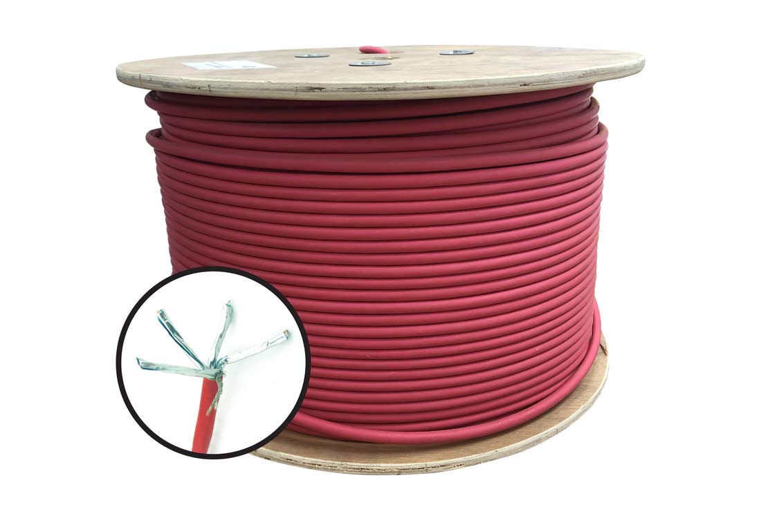 כבל תקשורת F/FTP CAT7 נחושת מלא במטר רץ