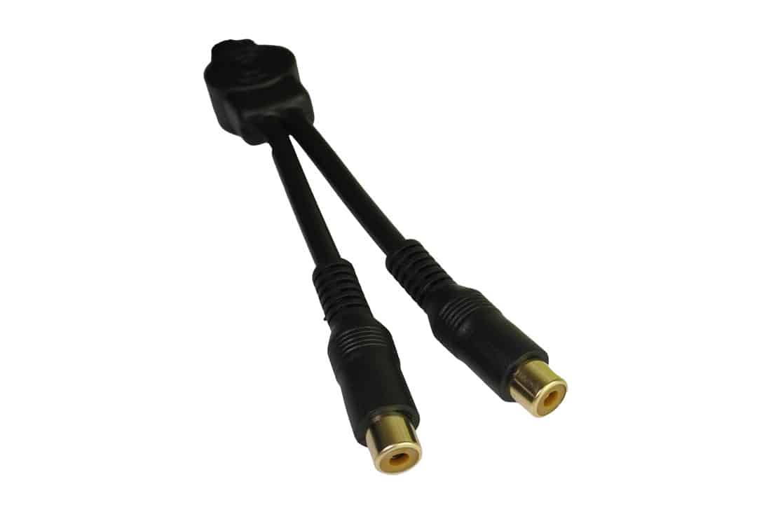 כבל מעביר מתקע RCA ל2 שקע RCA