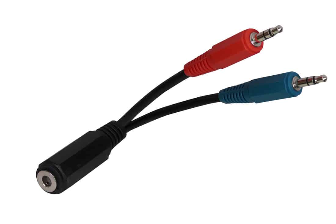 מעביר מ2 תקע AUX 3.5mm לשקע AUX 3.5mm TRRS