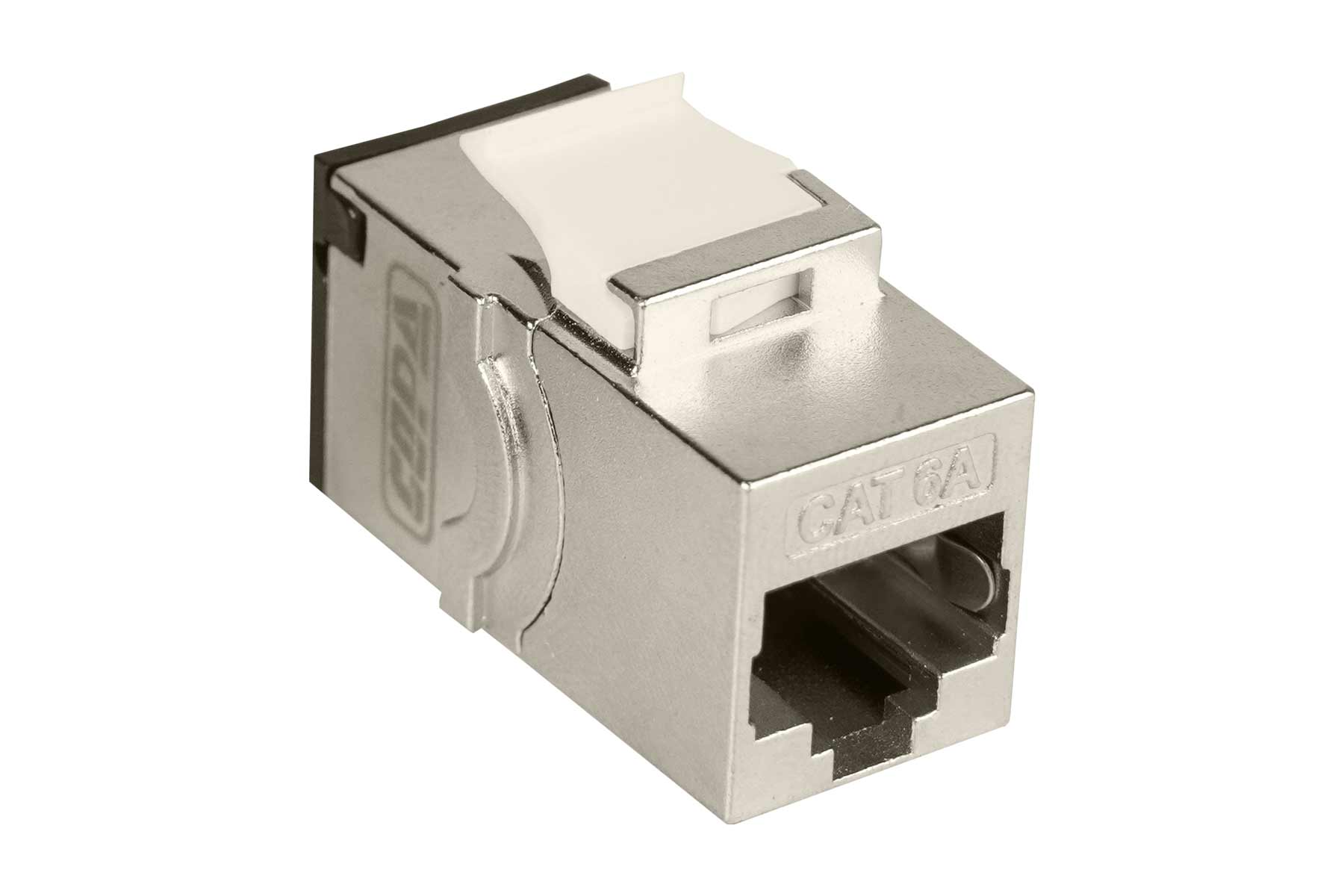 מעביר 2 שקע RJ45 קיסטון CAT6A/7 כולל מכסה