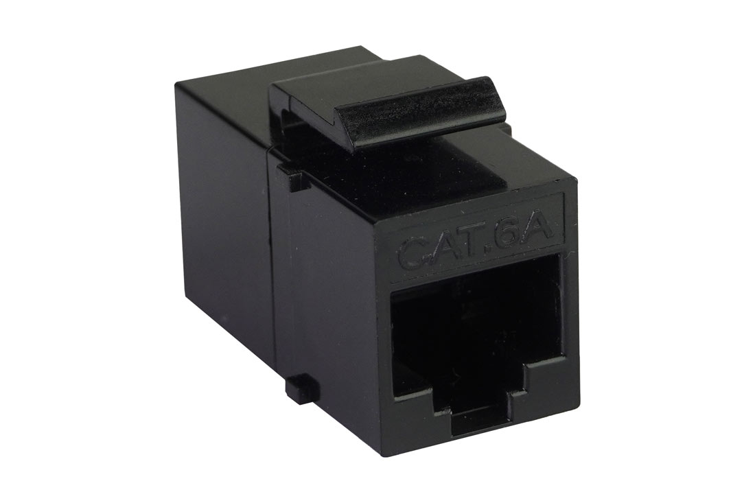 מעביר 2 שקע RJ45 קיסטון CAT6A/7 - לא מסוכך