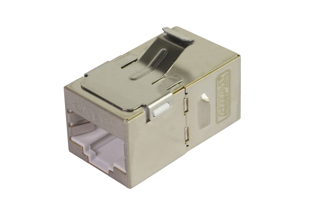 מעביר 2 שקע RJ45 מתכת קיסטון CAT6A/7