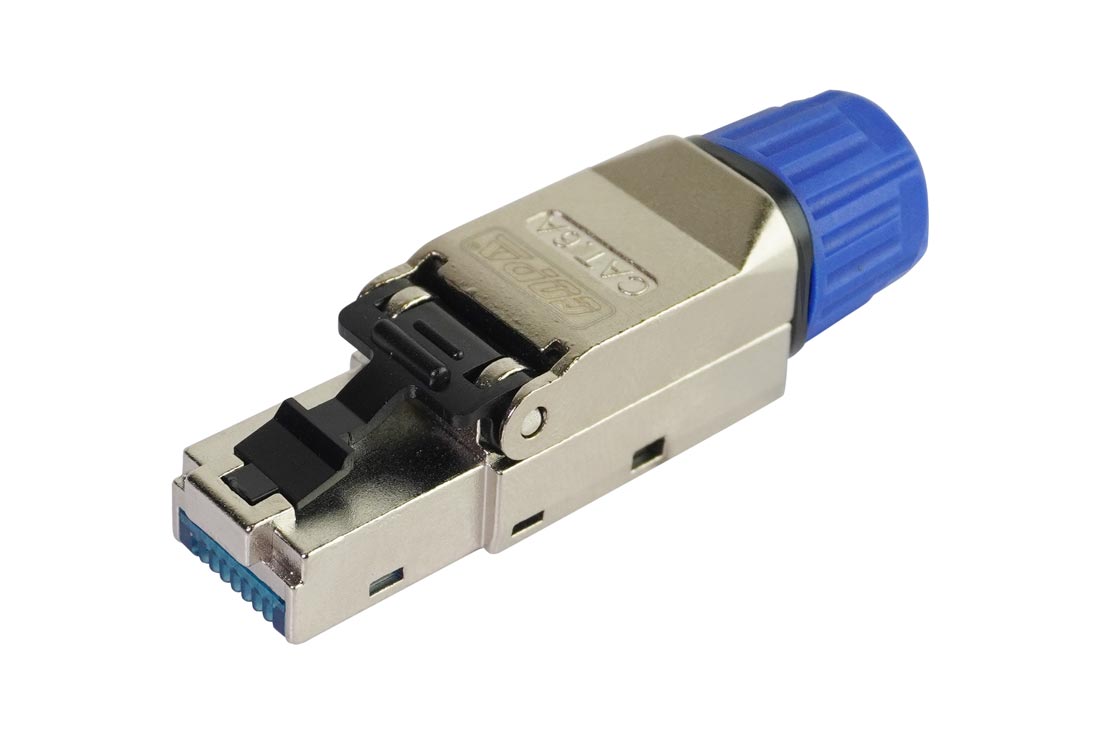 תקע RJ45 לחיצה מהירה CAT6A/7 כולל הברגה