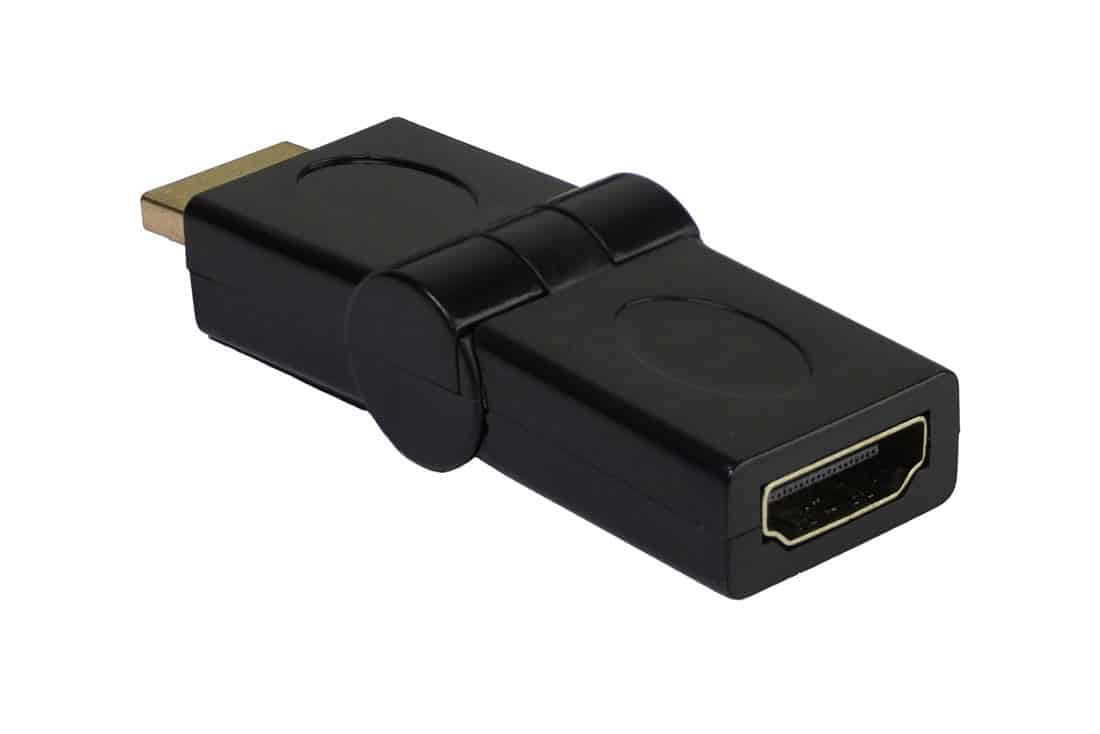 מעביר שקע HDMI לתקע HDMI בזווית משתנה