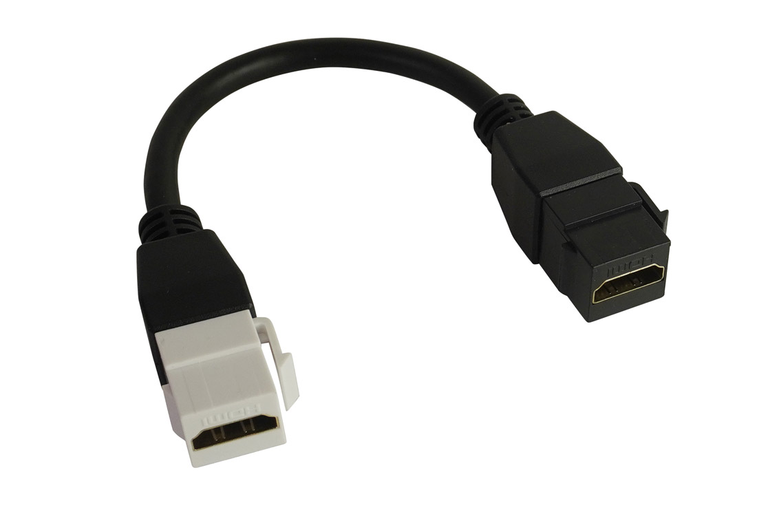 מעביר שקע HDMI לשקע HDMI קיסטון עם כבל