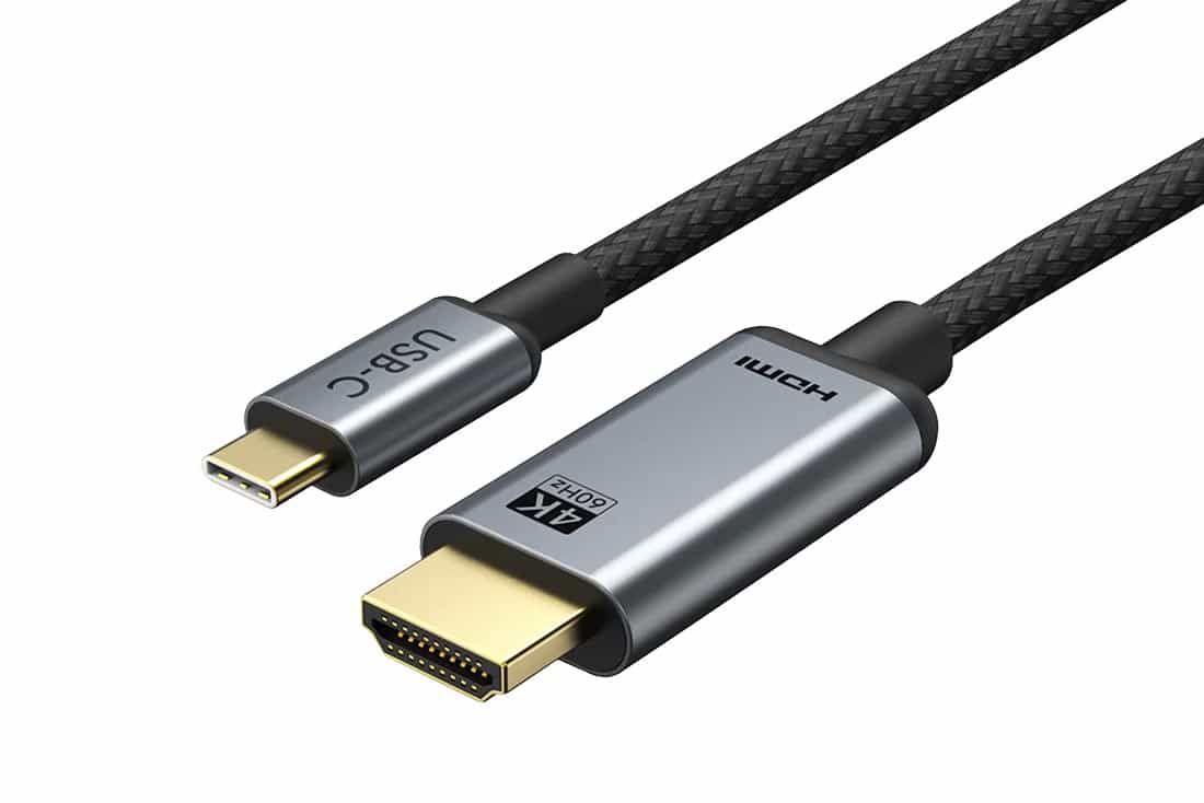 כבל USB Type C ל- HDMI באורך 1.8 מ' תומך 4K@60Hz HDR