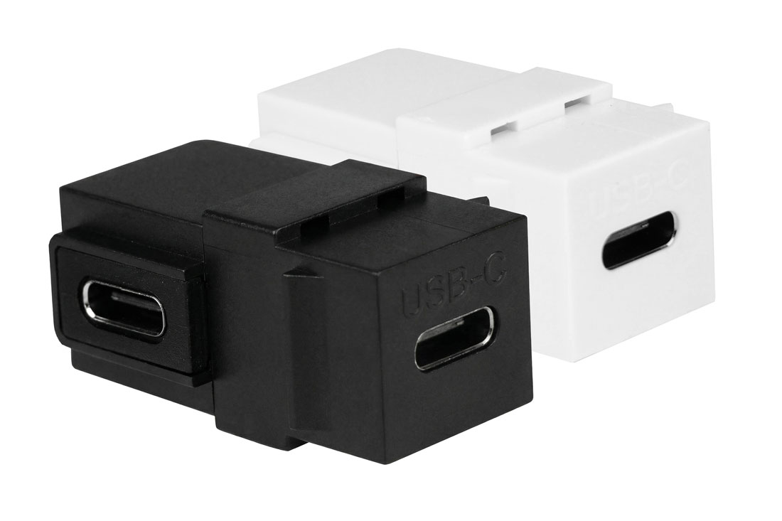מעביר בזווית שקע - שקע USB3.1 Type C קיסטון