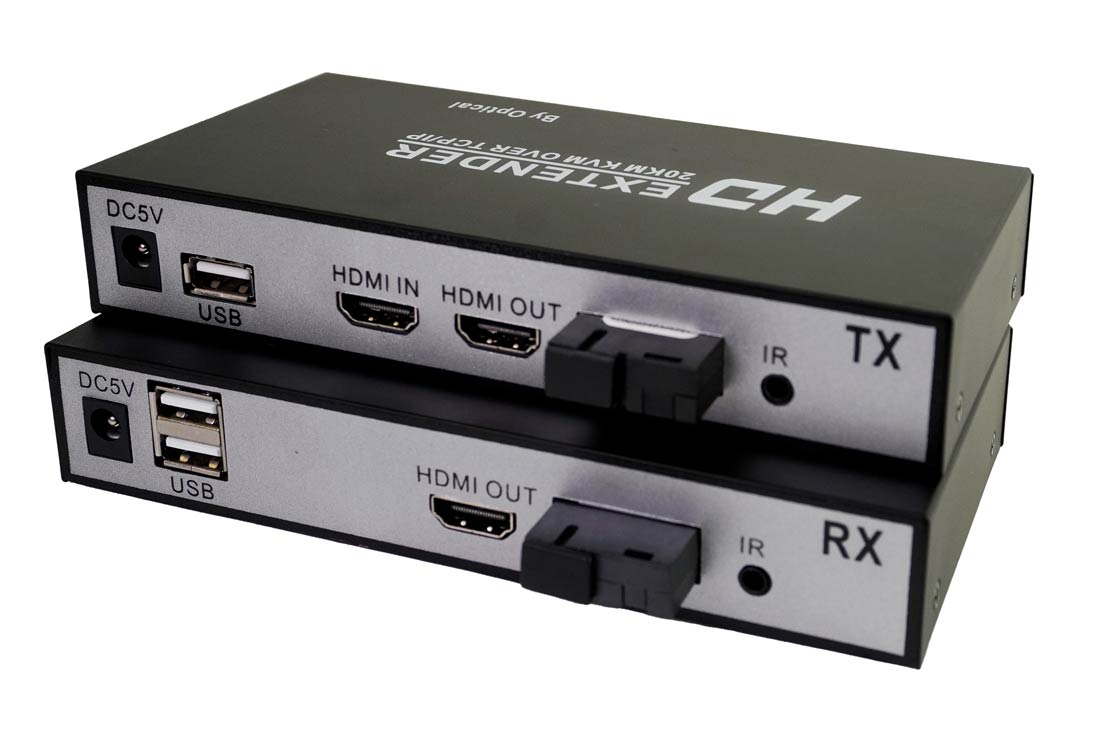מרחיק HDMI אופטי SC עד 20 ק״מ עם/בלי USB