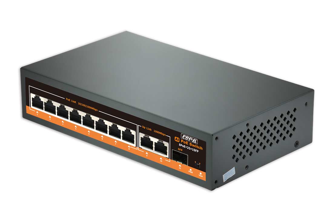 סוויצ' 8+2+1 PoE 120W 1G