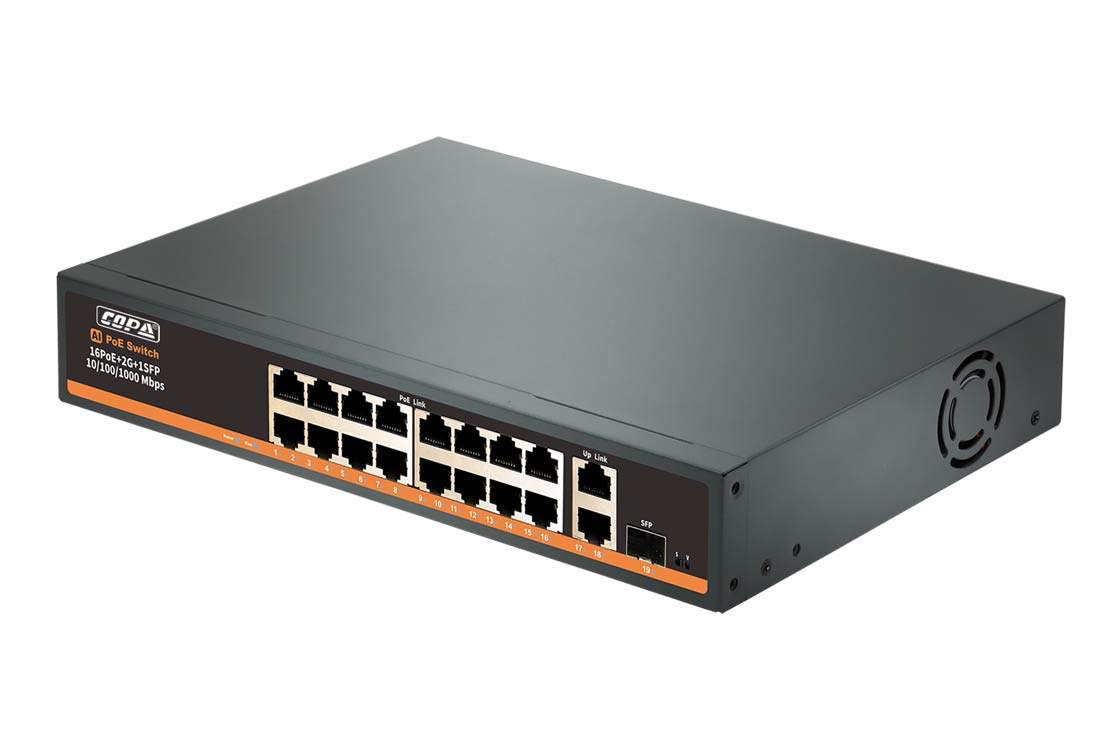 סוויצ׳ 16+2+1 PoE 250W (Uplink 1G)