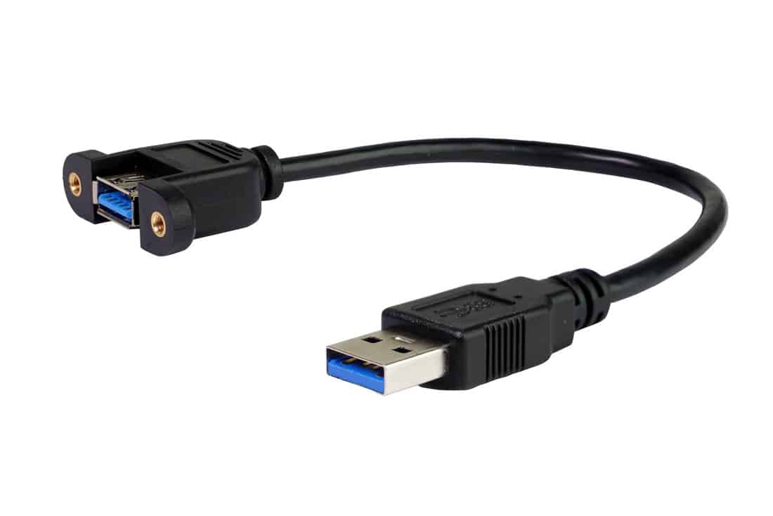 כבל מאריך USB3.0 שקע - תקע לפנל/שאסי באורך 0.2/1 מ' A-A