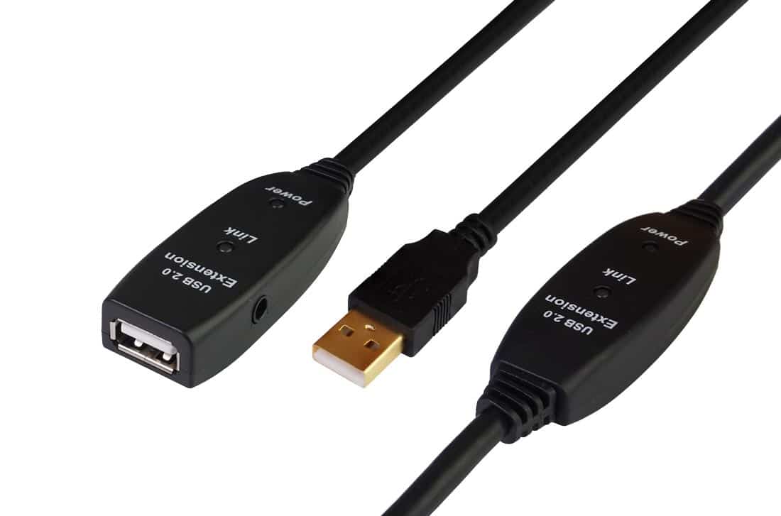 כבל מאריך USB2.0 איכותי אקטיבי באורך 5-20 מ' A-A
