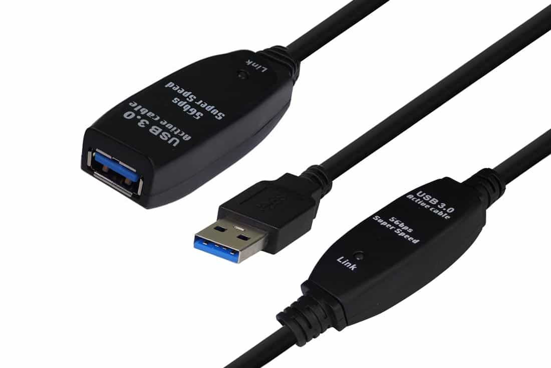 כבל מאריך USB3.0 איכותי אקטיבי באורך 10-20 מ' A-A
