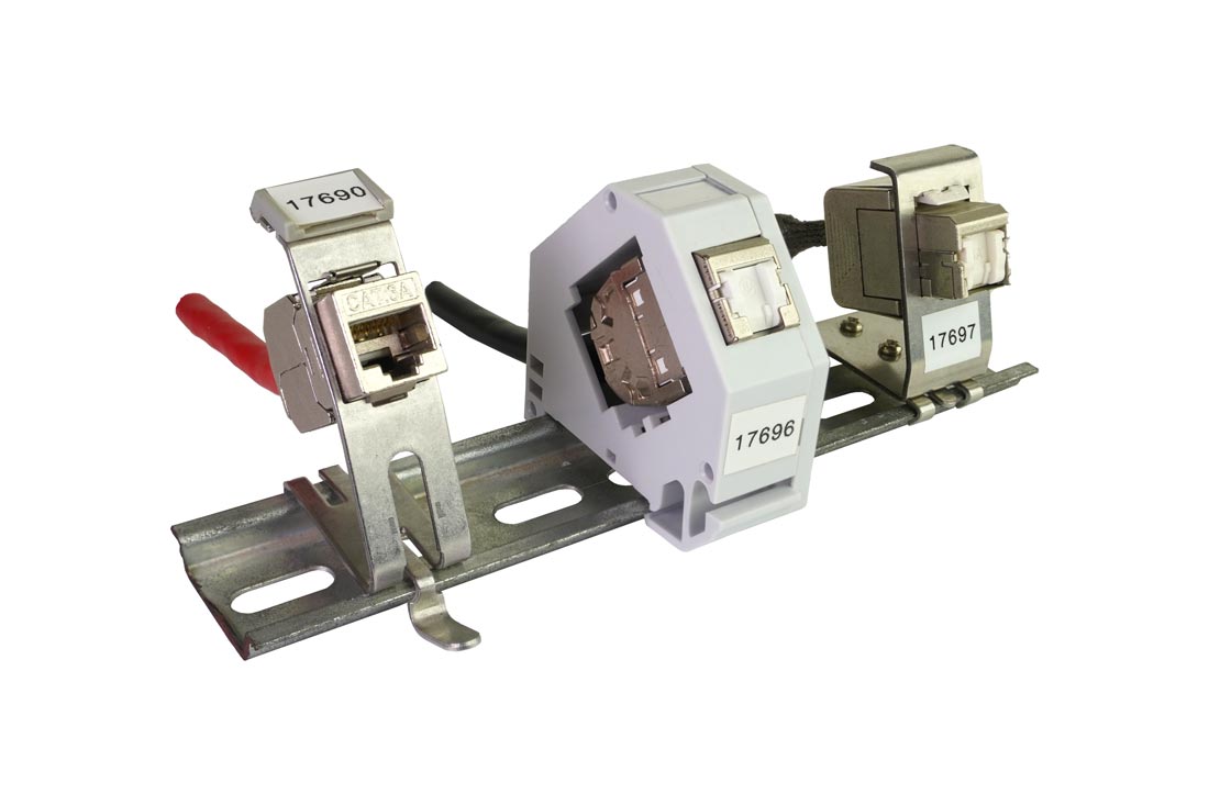 מתאם קיסטון RJ45 לפס דין