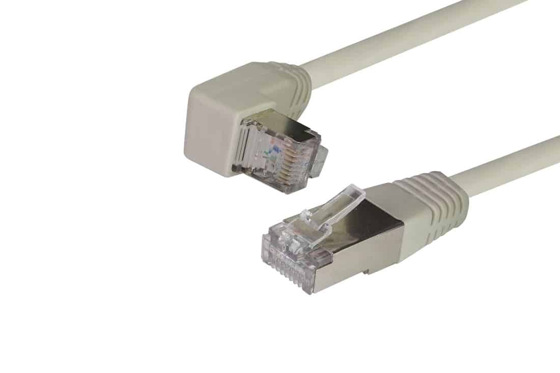 כבל גישור FTP CAT6 באורך 0.15-2 מ׳ צד אחד בזווית