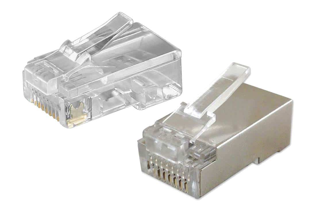 תקע RJ45 ל CAT5E עם / בלי סיכוך