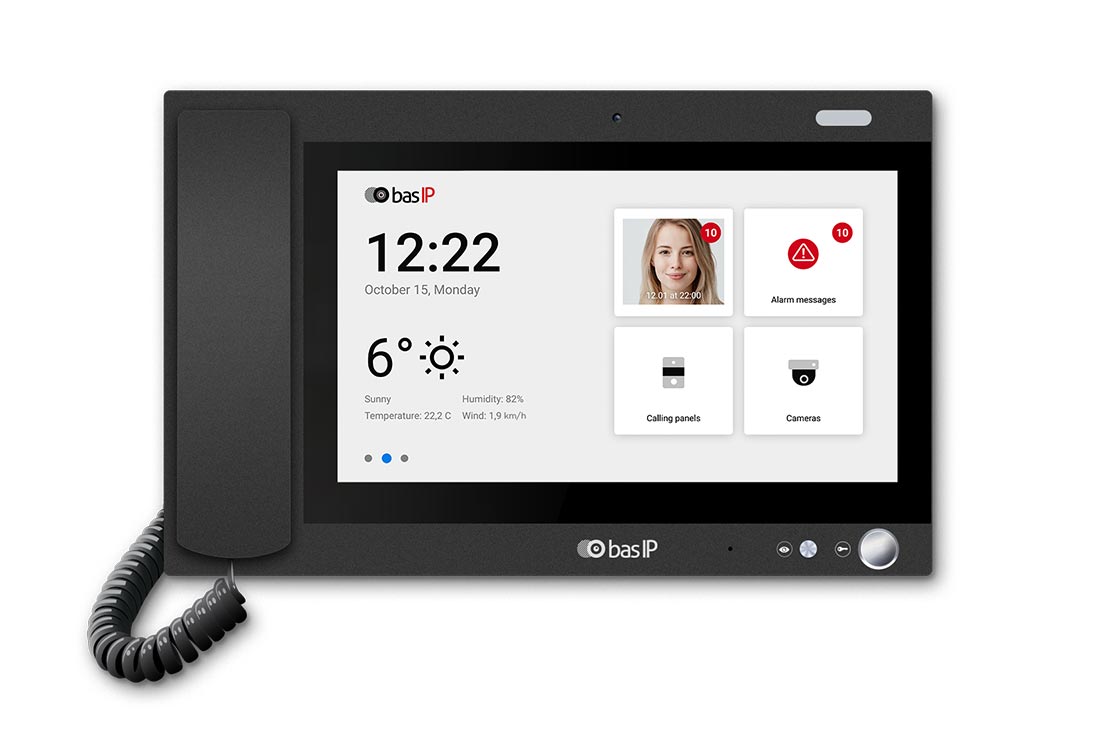 עמדת שומר - טלפון אינטרקום וידאו IP PoE עם מסך מגע "10