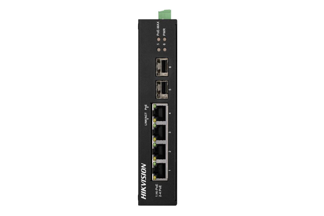 סוויצ' 4+2 PoE 1G תעשייתי בהספק 65W